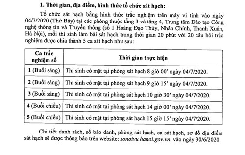 Thông báo điều chỉnh thời gian sát hạch kì xét thăng hạng viên chức năm 2020